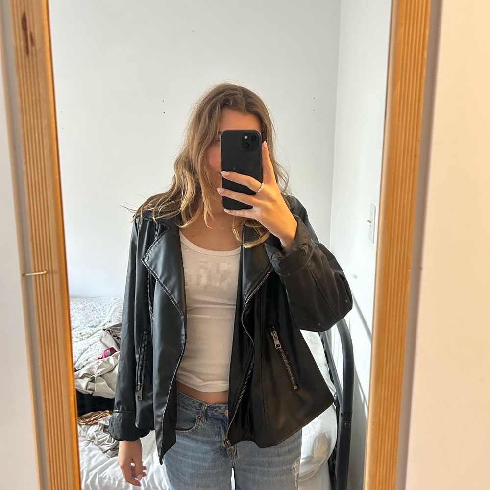Black leather jacket